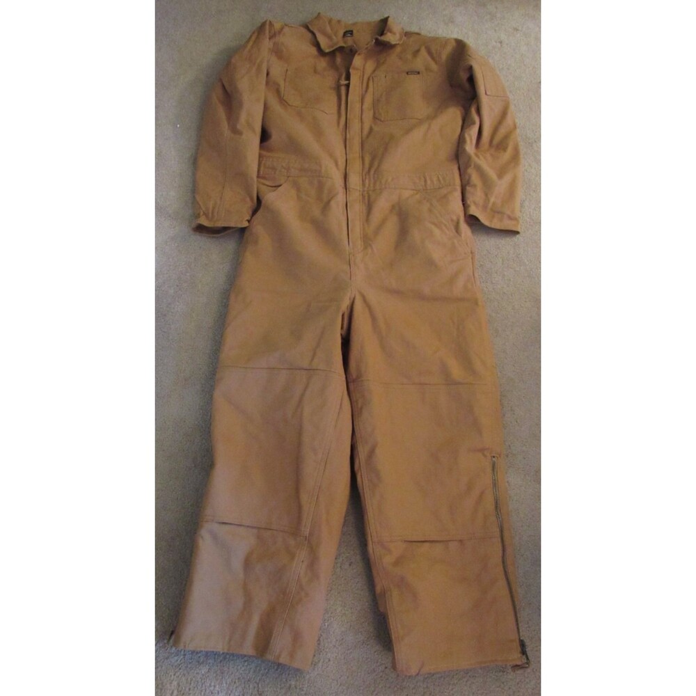Brahma Insulated Coverall Quilted Lining Elastic Waist Canvas Brown Size L 36-38